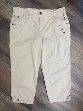 Light Cream/Khaki Cropped Casual Pants Size 16w